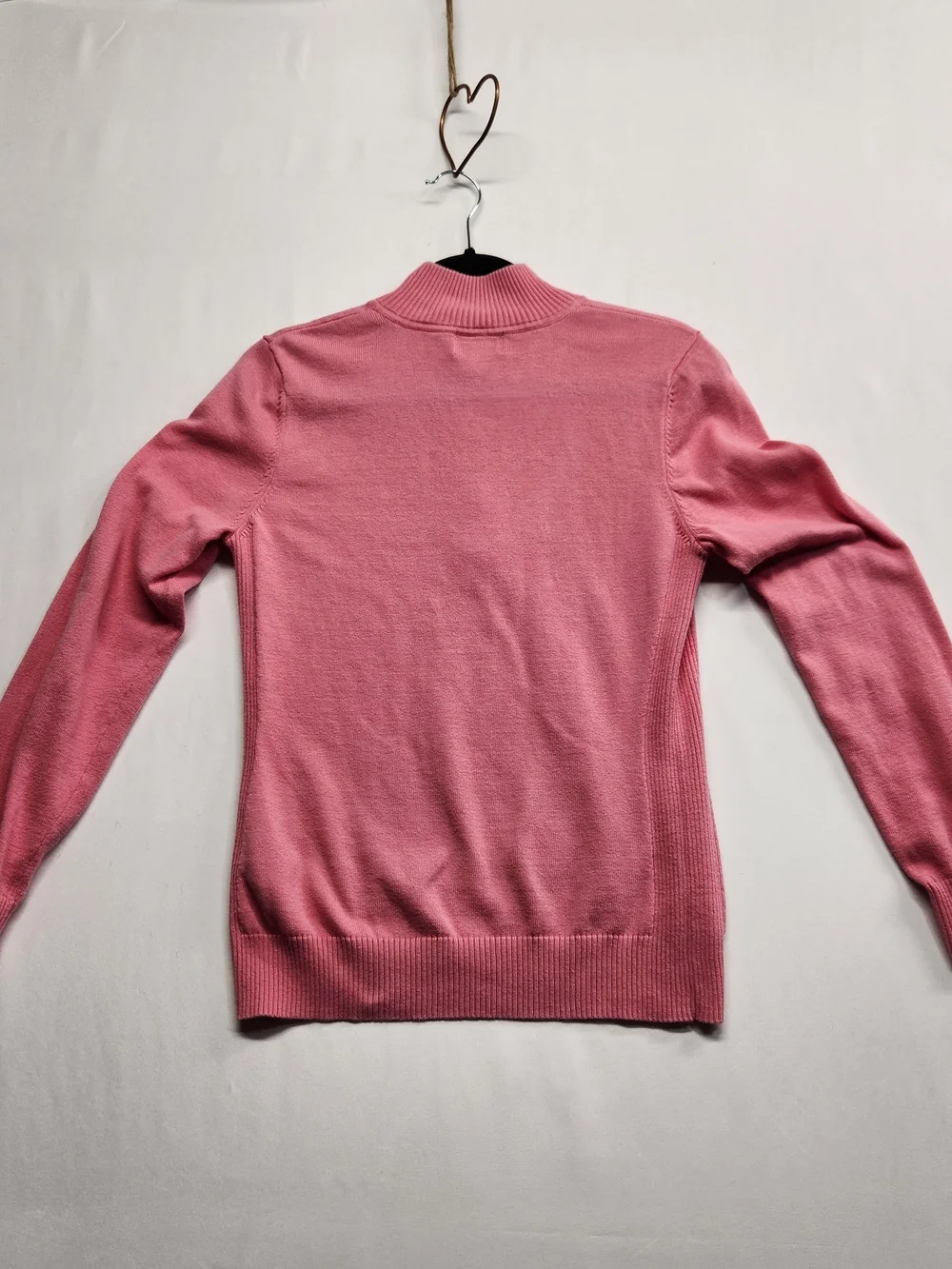 ⭐️Foxcroft Pink 100% Supima Cotton Quarter Zip Sweater Pullover Classic Knit Med